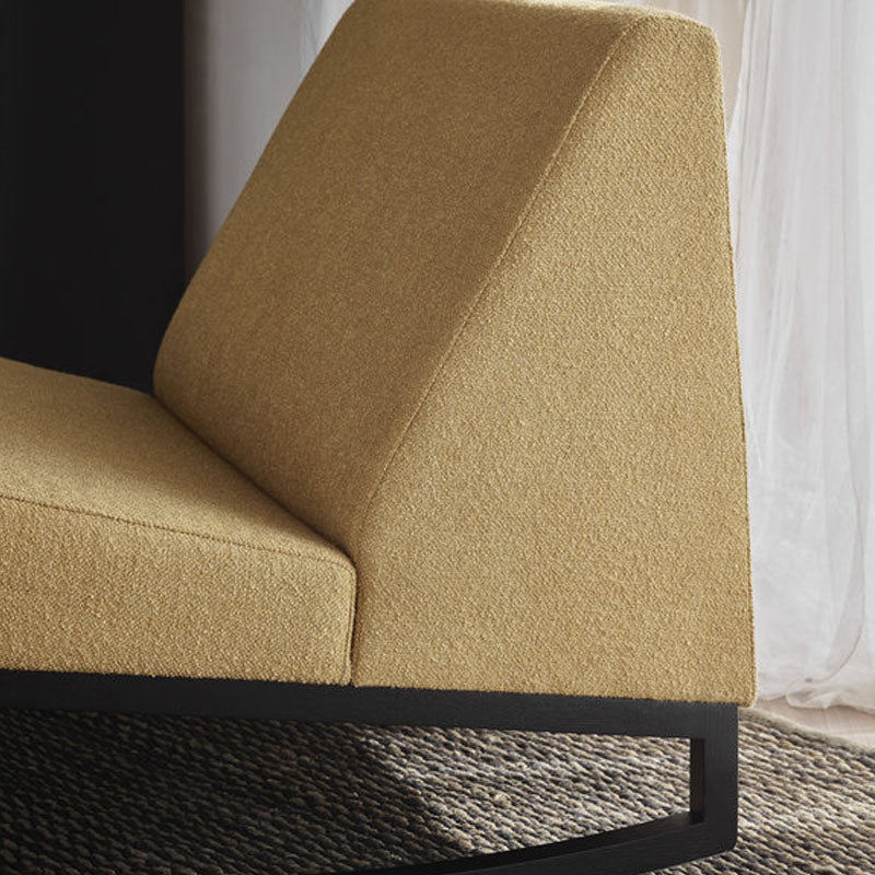 Stan Armchair with black legs - mustard green color
