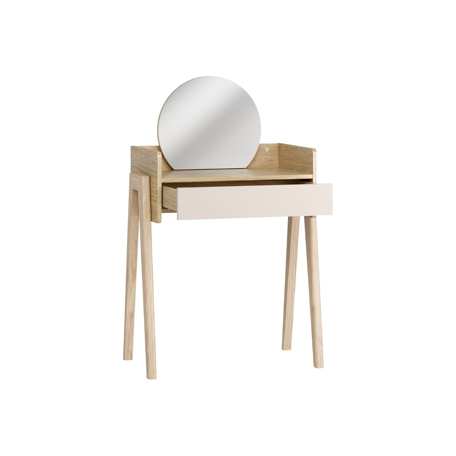 beige color dressing table Particle Board Laminated with Textured Melamine, 7-Drawer 4-Tier Shelf, with 10 Three-Color Dimmable Bulbs, Dressing Table Set