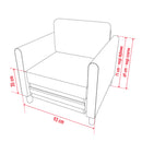 Todos Armchair with rounded armrest - green color