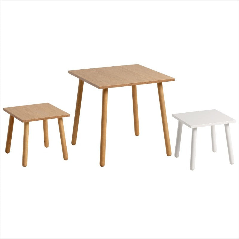 Oak table with 2 stools - VOX Furniture UAE