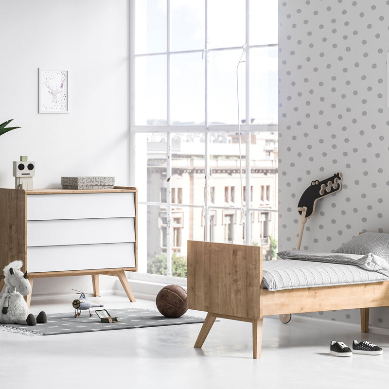 3 Drawer Dresser with changer - white front - VOX Furniture UAE