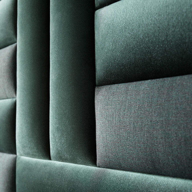 Tall Rectangular upholstered panel - Black Velvet Matt - VOX Furniture UAE