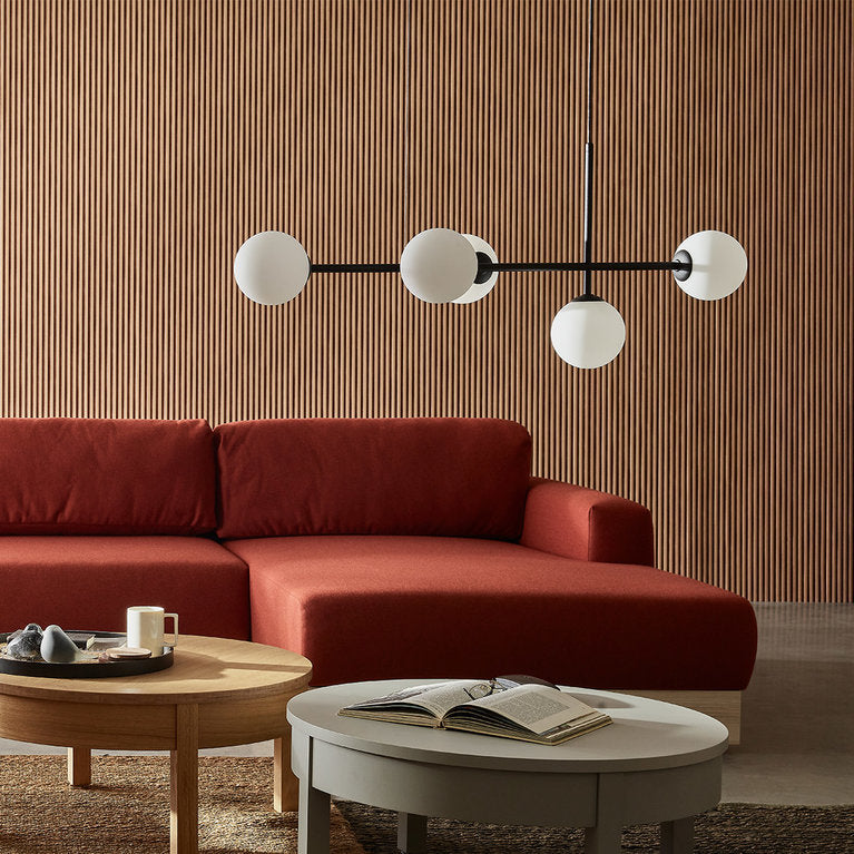 Hanging light DIONE 5- Milky white color