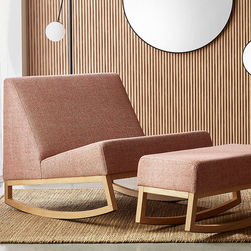 Stan Footrest With Oak Legs - Red Color Grace 55