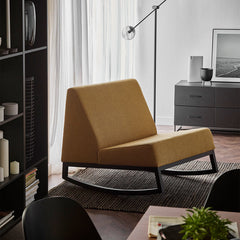 Stan Armchair With Black Legs - Mustard Green Color