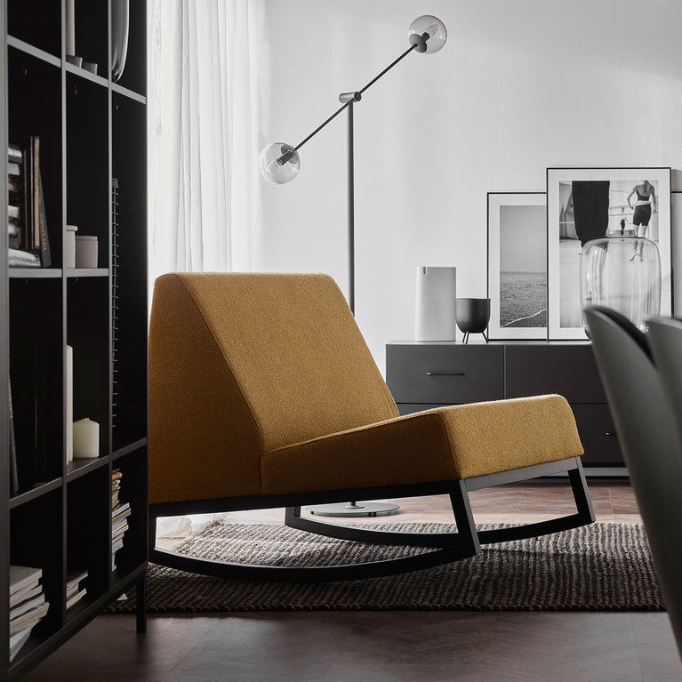 Stan Armchair With Black Legs - Mustard Green Color