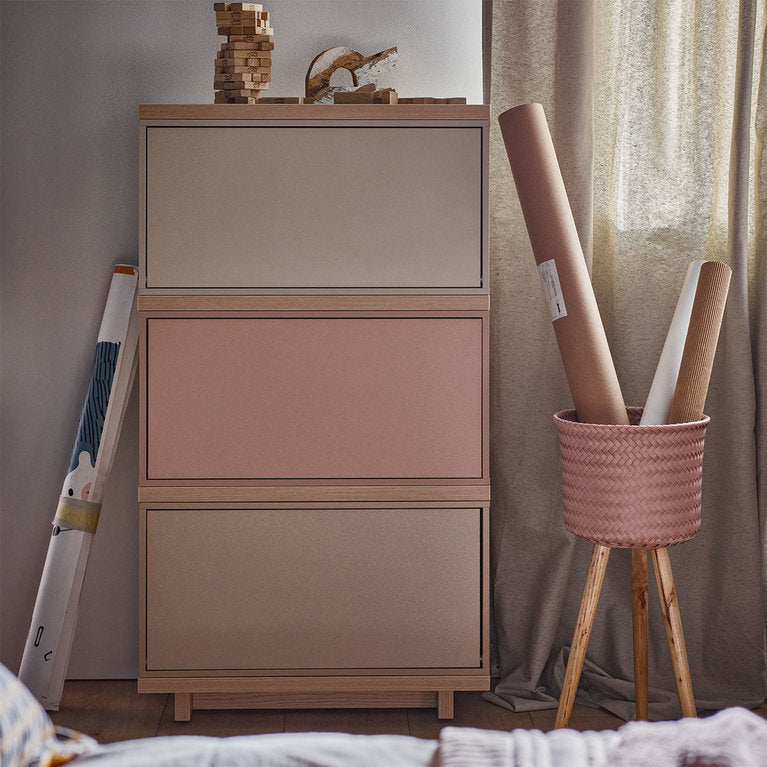 Chest of drawers 64cm wide-cava beige powder pink grey beige