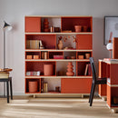 Bookcase 138cm wide-terracotta