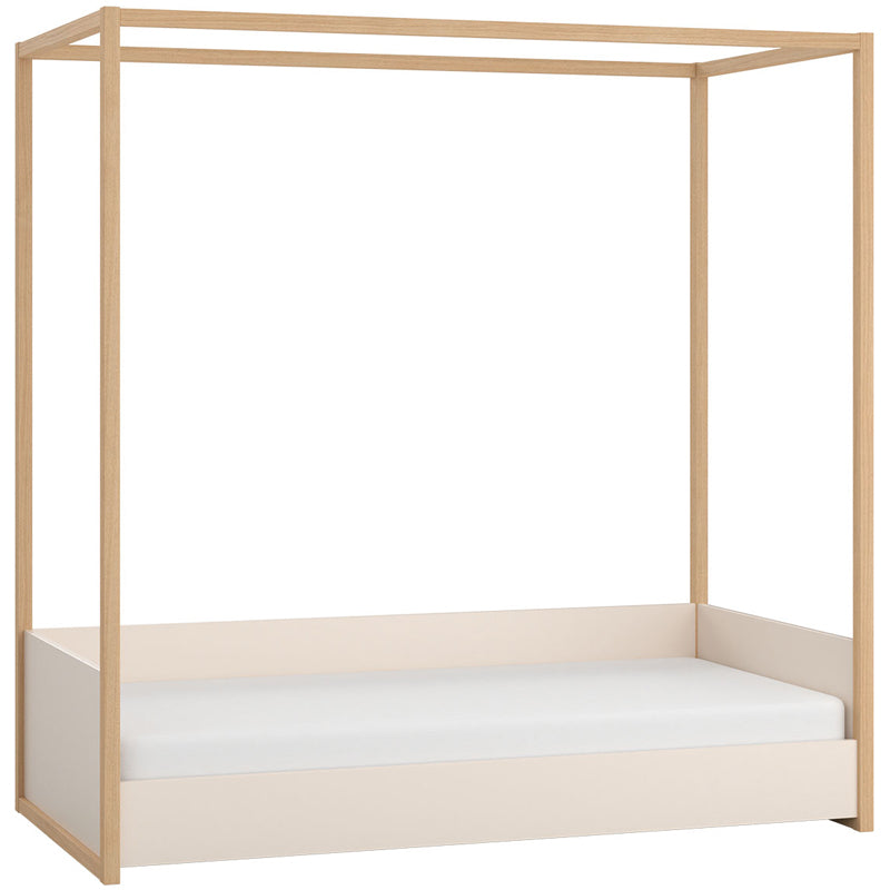 Canopy bed 90x200 with bottom bed - sand beige & oak