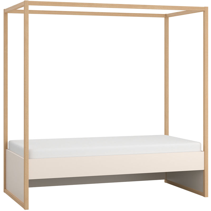 Canopy bed 90x200 with bottom bed - sand beige & oak