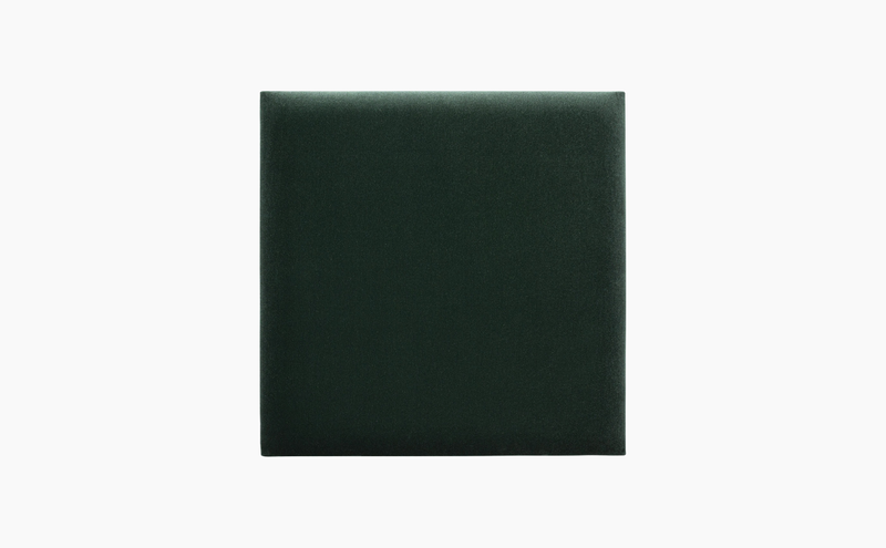 Square Upholstered Panel 60x60 - Bottle Green Velvet Shiny Soform Wall Panel