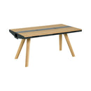 6 Seater Dining Table With 6 Drawers In Oak & Black Color