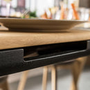 6 Seater Dining Table With 6 Drawers In Oak & Black Color