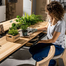 6 Seater Dining Table With 6 Drawers In Oak & Black Color