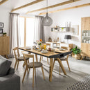 6 Seater Dining Table With 6 Drawers In Oak & Black Color