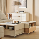 Coffee table - sand beige & oak