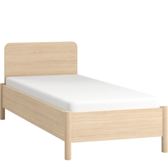 90x200 Single Bed With Straight Headboard - Oak Color