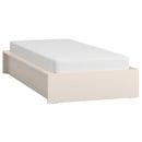 Single Bed 90x200 sand beige color with hydraulic storage