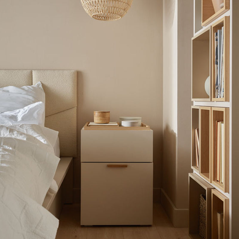 Bedside table - sand beige color