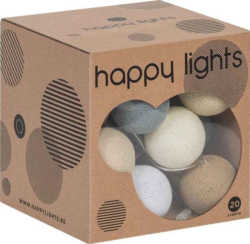 Happy Lights - Cream & Grey