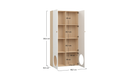 Wide Bookcase With Front Door Arrangement 3 - Oak Handle