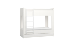 Bunk Bed Cum Single Bed 90x200 Cream Color - Left Sided Ladder