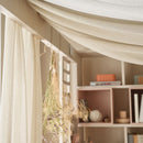 Double bed 160X200 with canopy storage and bookcase - sand beige