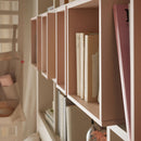 Double bed 160X200 with canopy storage and bookcase - sand beige