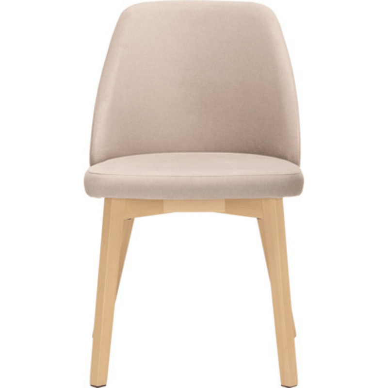 KOMM Upholstered Dining Chairs - Taupe & Beech Color