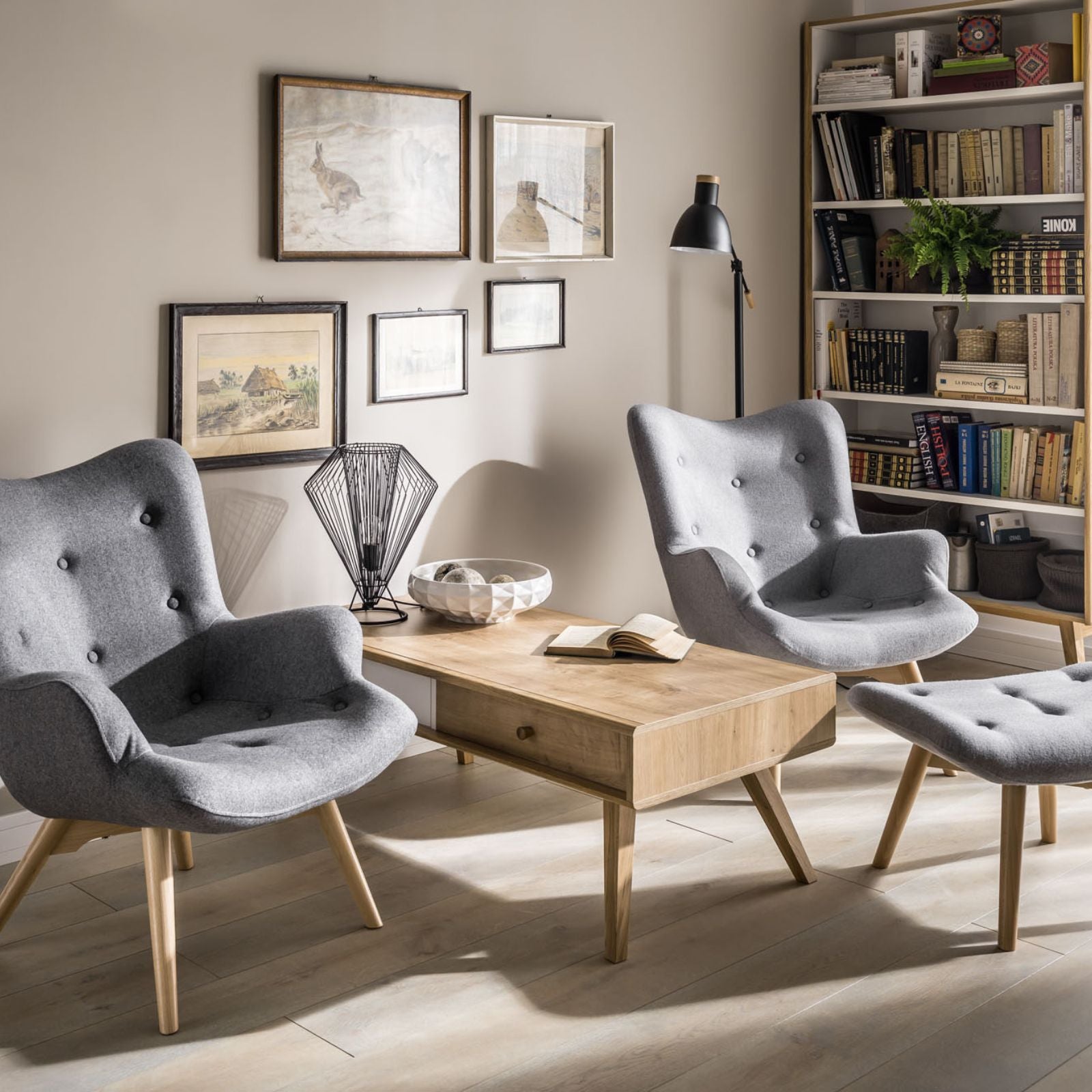 Coffee Table With 2 Drawers - White Color