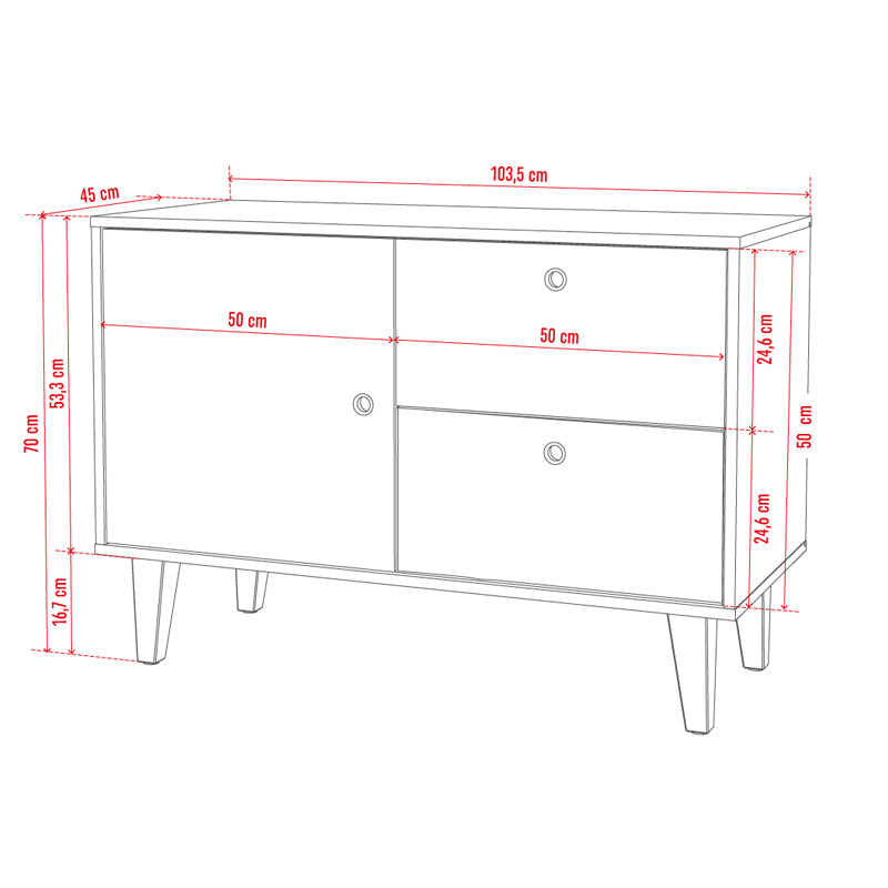 Low chest of drawers