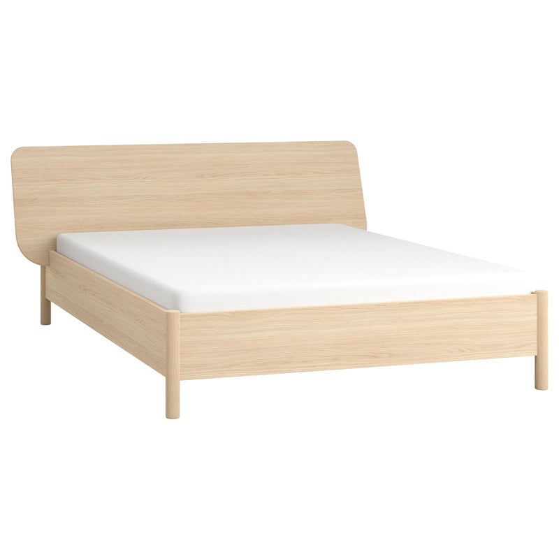 Double Bed 160x200 With Wide Headboard & Hydraulic Storage - Oak Light Color