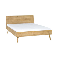 Double Bed With Flat Headboard Nature 160x200cm Oak Color