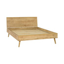 Double Bed With Flat Headboard Nature 160x200cm Oak Color