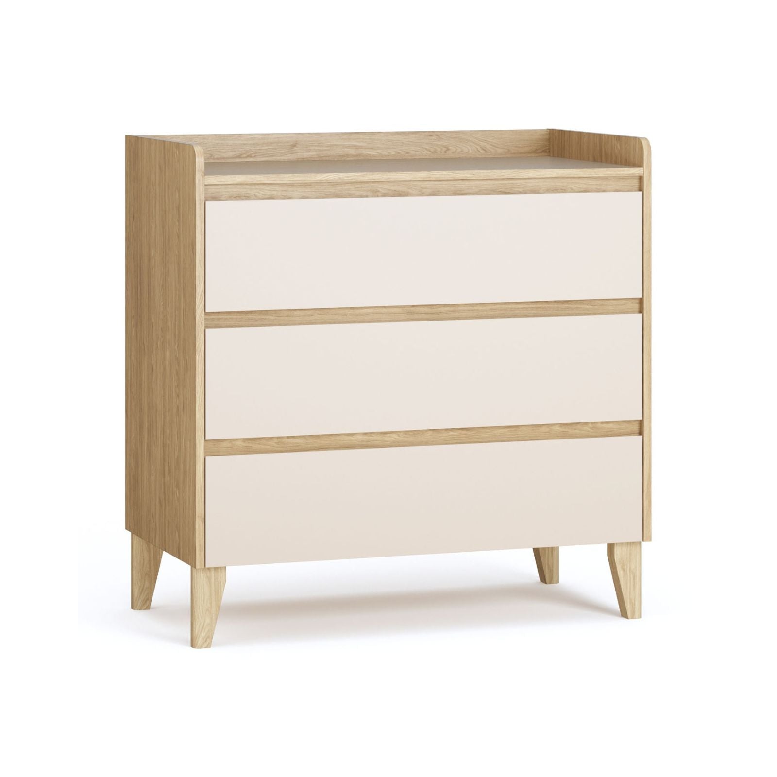 Dresser With 3 Drawers And A Changer Oak & Sandbeige Color- Muve Baby VOX