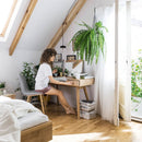 Dressing Table With Foldable Mirror And 2 Drawers in Oak Color