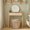 Dressing Table With Mirror Sand Beige & Oak Color- Muve Young VOX