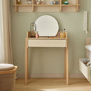 Dressing Table With Mirror Sand Beige & Oak Color- Muve Young VOX