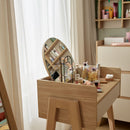 Dressing Table With Mirror Sand Beige & Oak Color- Muve Young VOX