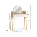 Dressing Table With Mirror Sand Beige & Oak Color- Muve Young VOX
