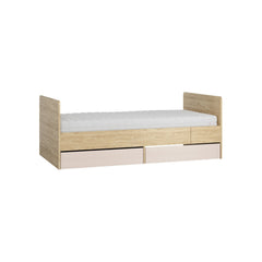 Expandable Kids' & Teens' Bed Sand Beige & Oak Color- Muve Young VOX