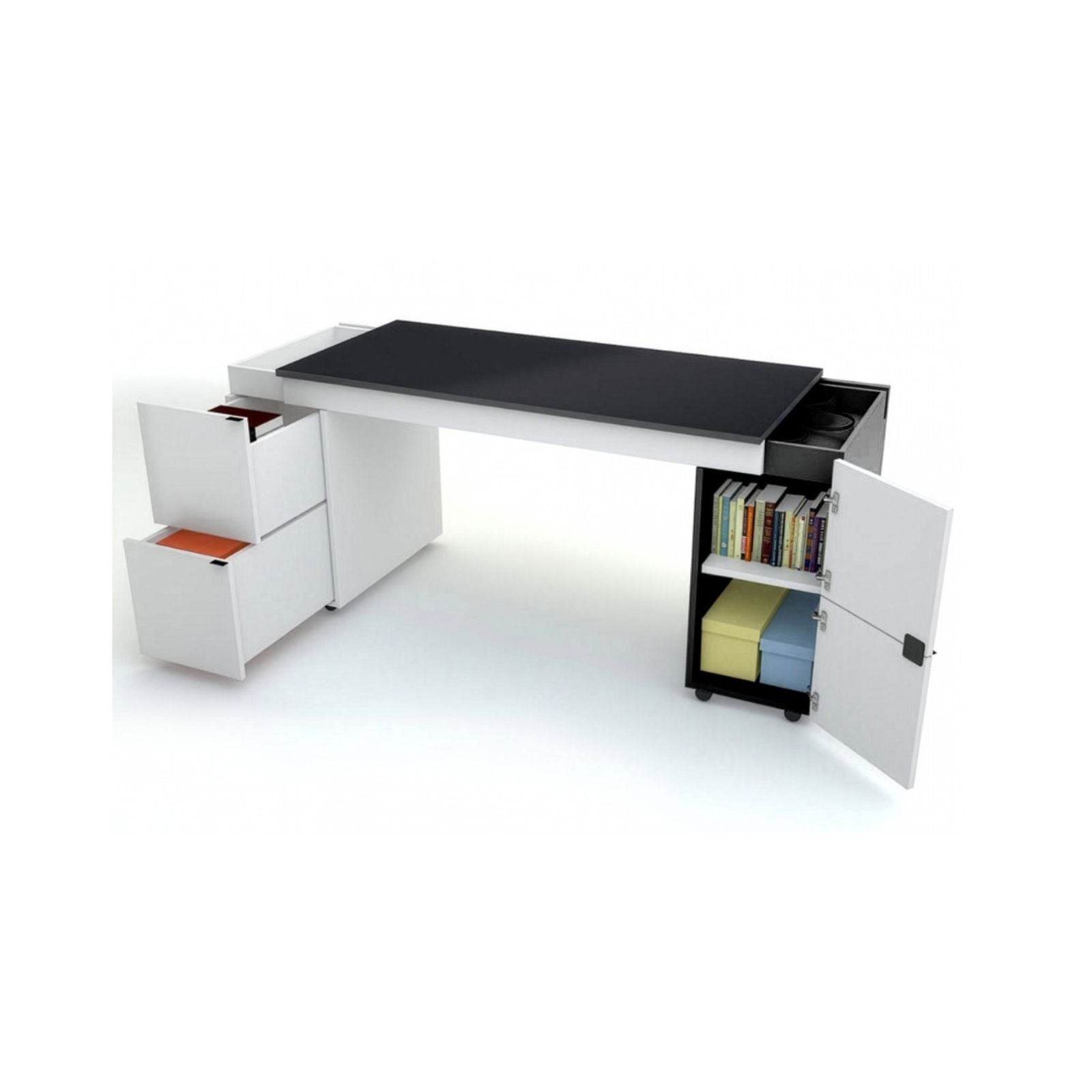 Innovative Expandable Study Desk - Black Top