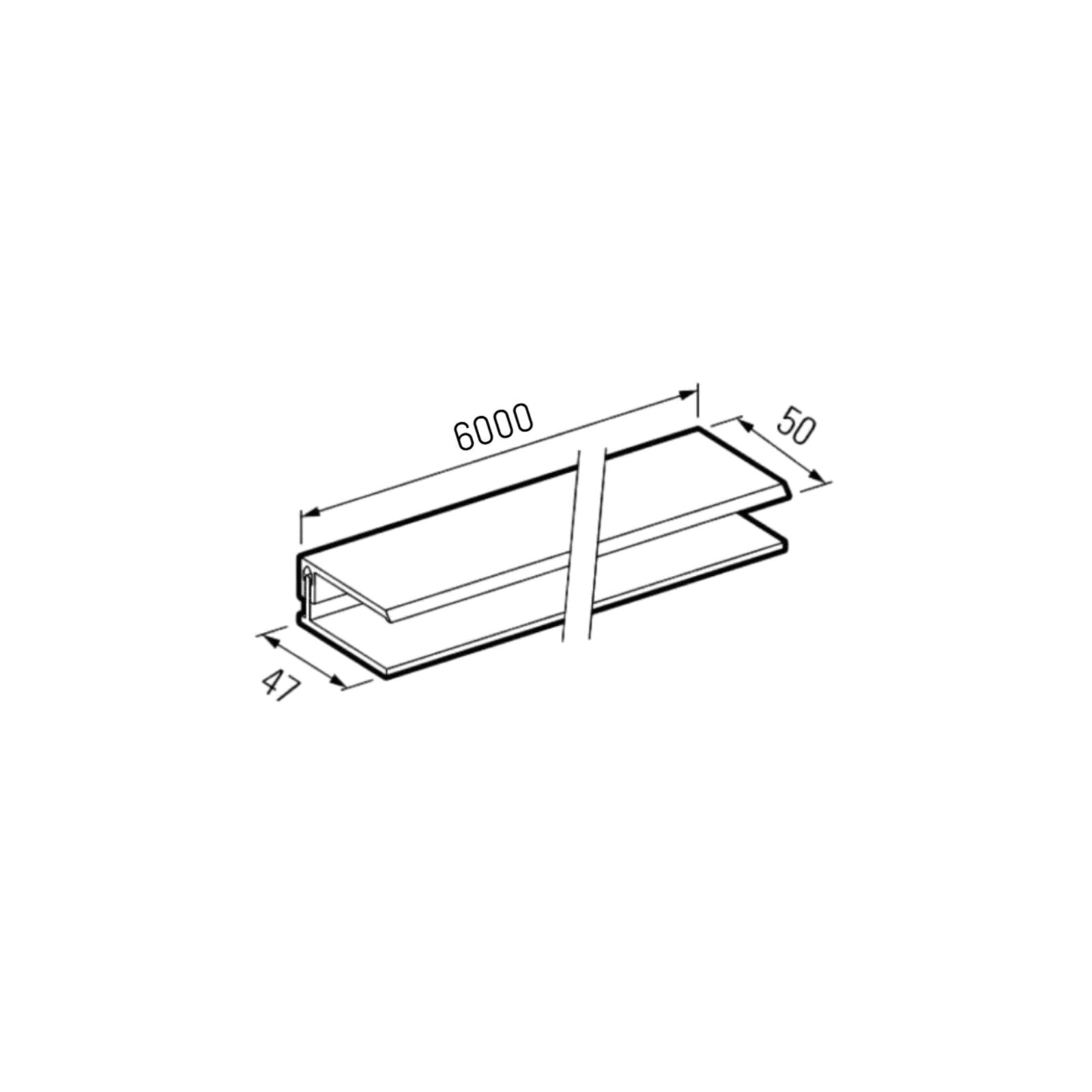 Top Finishing Trim For Facade Panels 6 meters - FS 252 Natural oak