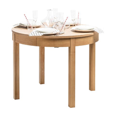 Foldable Round Dining Table 4 to 8 seater - Oak Color