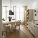 Foldable Round Dining Table 4 to 8 Seater - White Color