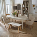 Foldable Round Dining Table 4 to 8 Seater - White Color