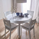 Foldable Round Dining Table 4 to 8 Seater - White Color