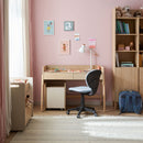 Height Adjustable Study Desk 120 Oak & Sand Beige - Muve Young VOX