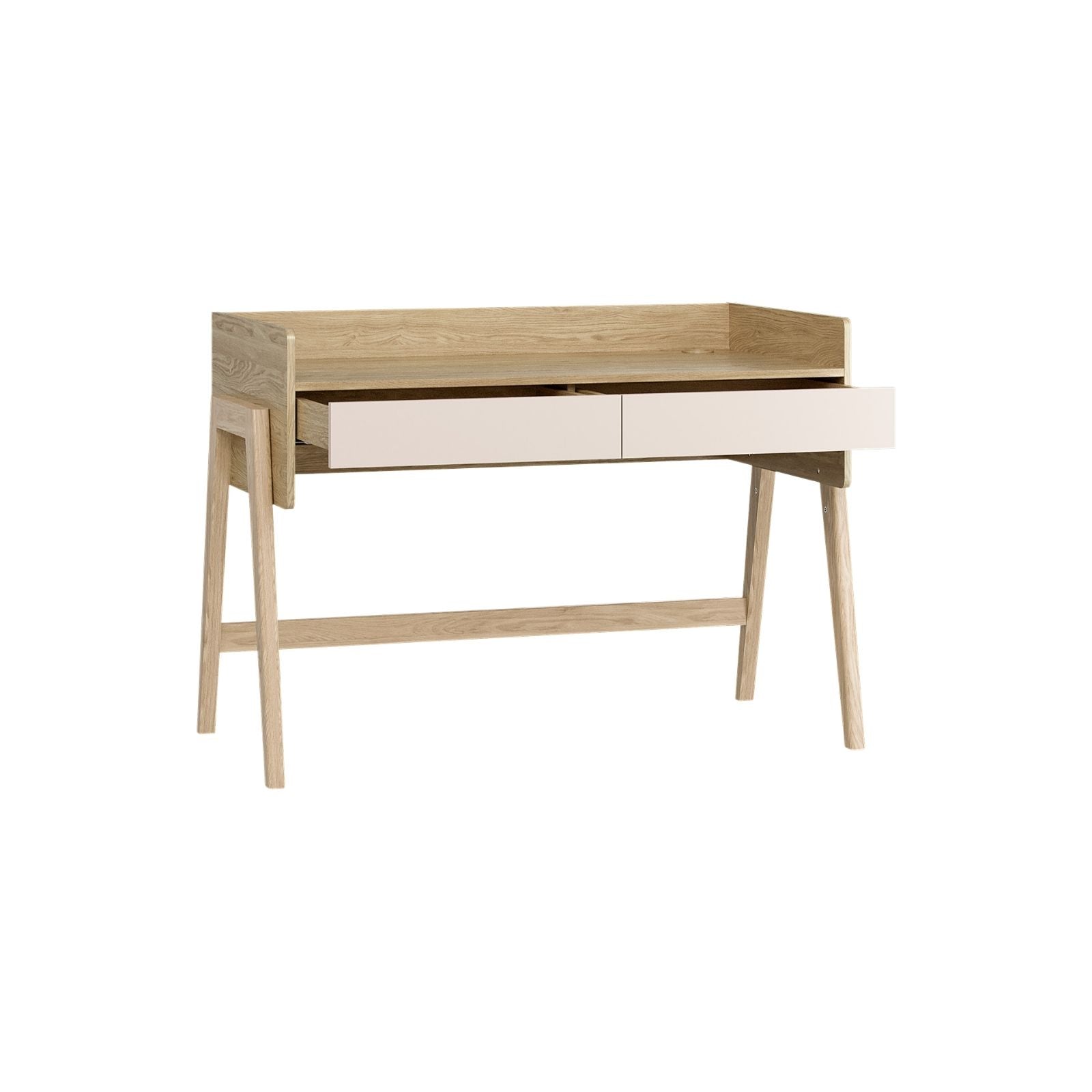 Height Adjustable Study Desk 120 Oak & Sand Beige - Muve Young VOX