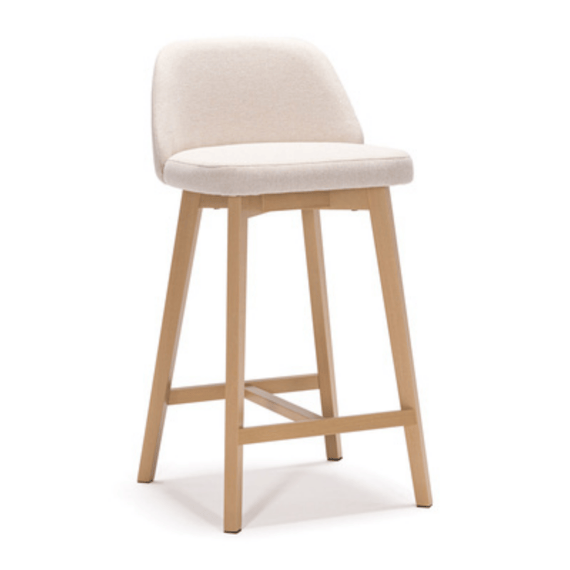 Hoker KOMM Barstools - Sand Beige and Beech Wood